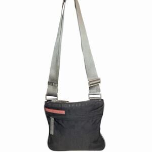 Prada Sport Black Nylon Crossbody Bag Adjustable Strap Silver Hardware